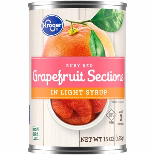 Kroger Canned Ruby Red Grapefruit Sections In Light Syrup