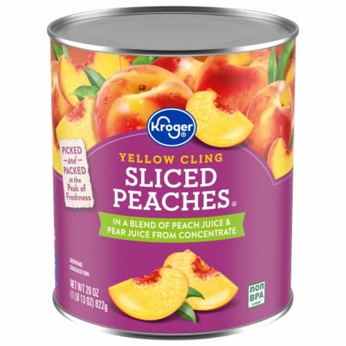 Kroger Canned Yellow Cling Sliced Peaches In 100% Fruit Juice