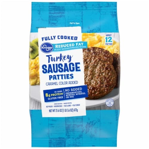 Kroger Fully Cooked Reduced Fat Turkey Sausage Patties