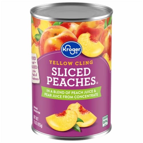 Kroger Yellow Cling Sliced Peaches In 100% Fruit Juice