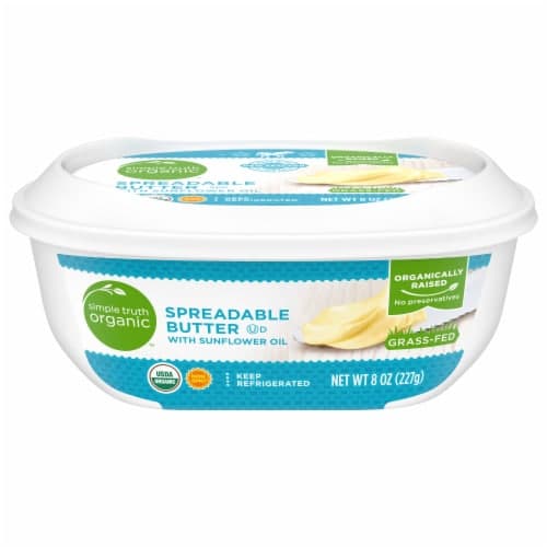 Simple Truth Organic Grass-Fed Spreadable Butter With Sunflower Oil Tub