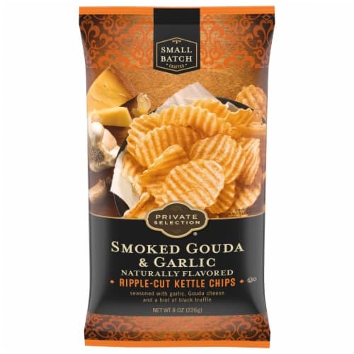 Private Selection Smoked Gouda & Garlic Ripple-Cut Kettle Chips