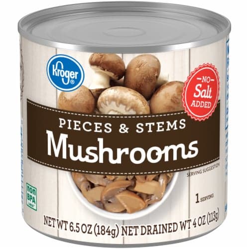 Kroger No Salt Added Canned Mushrooms Pieces & Stems
