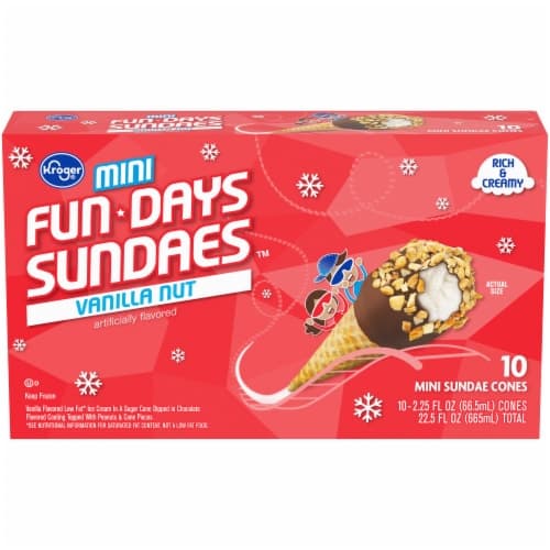 Kroger Mini Fun Days Sundaes Vanilla Cones