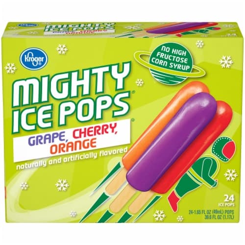 Kroger Grape Cherry Orange Flavor Mighty Ice Pops