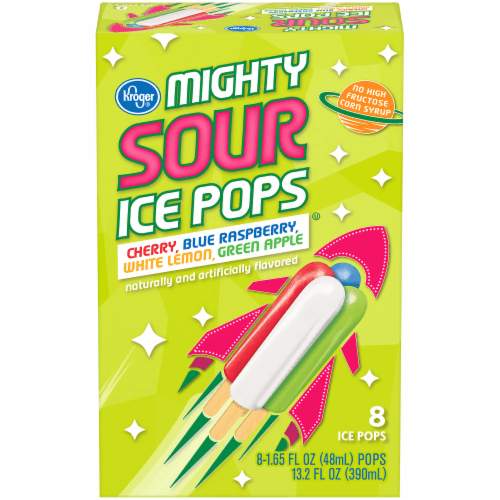 Kroger Sour Cherry Blue Raspberry White Lemon Green Apple Mighty Ice Pops