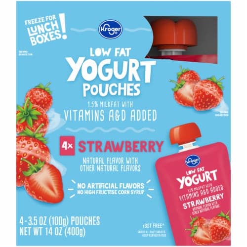 Kroger Strawberry Low Fat Yogurt Pouches
