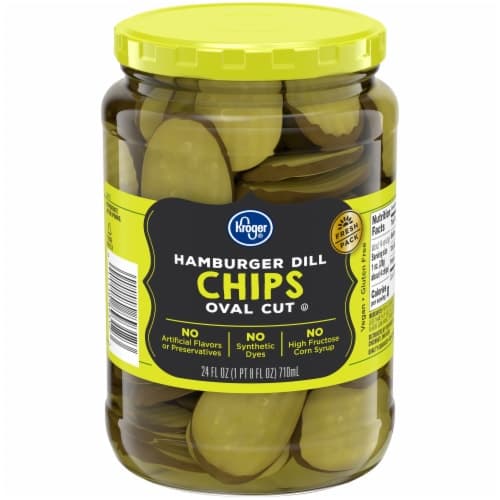 Kroger Hamburger Dill Chips Oval Cut