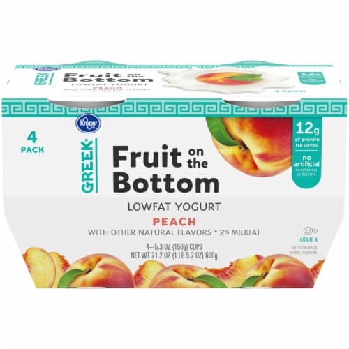 Kroger Fruit On The Bottom Peach Greek Lowfat Yogurt