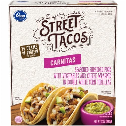Kroger Carnitas Seasoned Shredded Pork Street Tacos