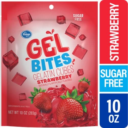 Kroger Gel Bites Sugar Free Strawberry Gelatin Cubes