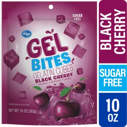 Kroger Gel Bites Sugar Free Black Cherry Gelatin Cubes