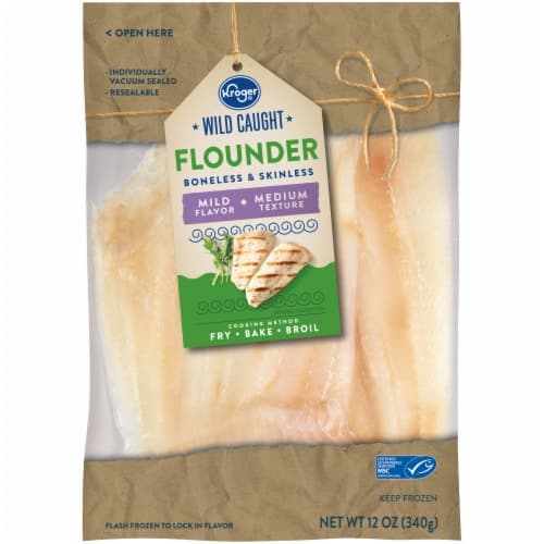 Kroger Wild Caught Boneless & Skinless  Flounder Fillets
