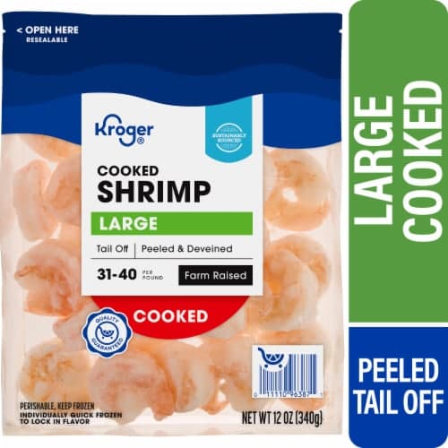 Kroger Large Peeled & Deveined Cooked Shrimp Tail-Off
