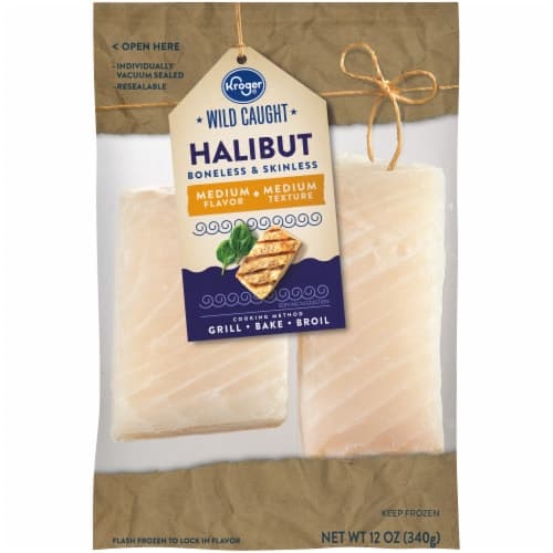 Kroger Wild Caught Boneless & Skinless  Halibut Fillets