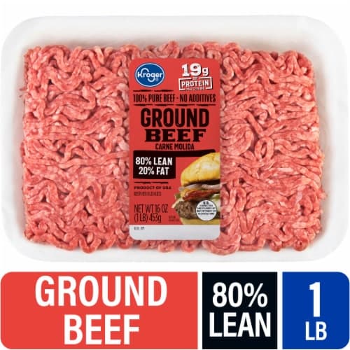 Kroger Lean Ground Beef Chuck 80/