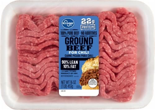 Kroger 90/10 Lean Ground Beef For Chili