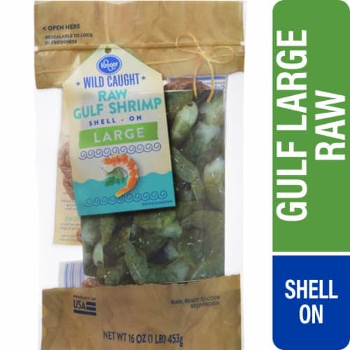 Kroger Large Wild Caught Shell-On Raw  Gulf Shrimp