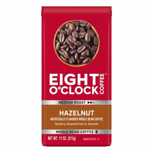 Eight O'Clock Coffee Coffee, Arabica, Whole Bean, Medium Roast, Hazelnut