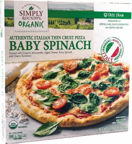 Simply Roundy'S Organic Authentic Italian Thin Crust Baby Spinach  Pizza