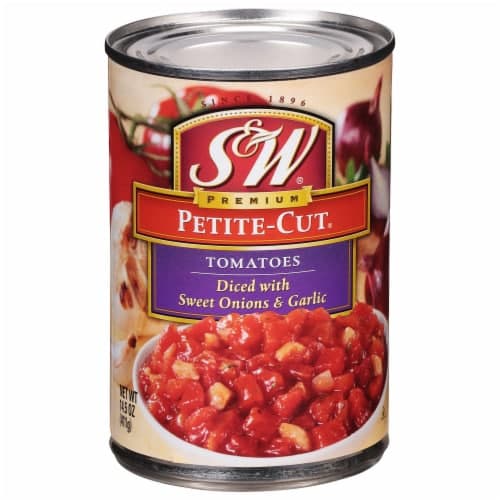 S&W Petite Cut Diced With Sweet Onions & Roasted Garlic Tomatoes