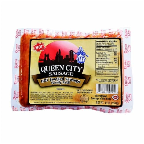 Queen City Sausage Skinless Hot Smoked Sausage Famly