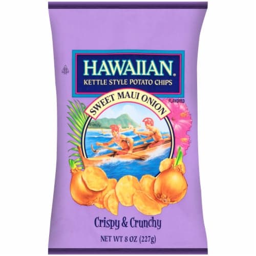 Hawaiian Potato Chips, Kettle Style, Sweet Maui Onion Flavored