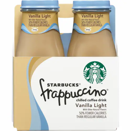 Starbucks Frappucino Vanilla Light Chilled Coffee Drink (4 -) Glass
