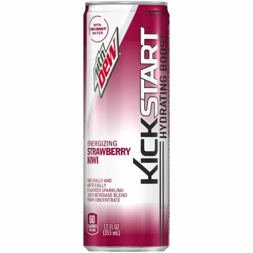 Mtn Dew Kickstart Sparkling Juice Beverage, Strawberry Kiwi, Energizing