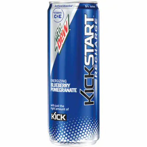 Mtn Dew Kickstart Recharge Sparkling Juice Beverage Energizing Blueberry Pomegranate Flavored