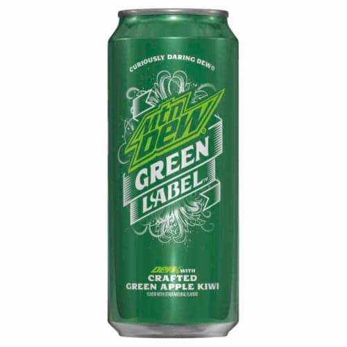 Mtn Dew Green Label Soda, Green Apple Kiwi, Crafted