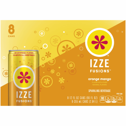 Izze Fusions Orange Mango Sparkling Beverage (8 -) Aluminum