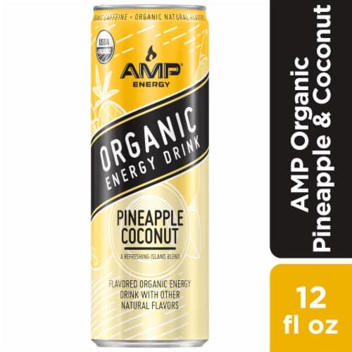 Amp Energy Drink, Organic, Pineapple Coconut