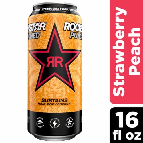 Rockstar Punched Strawberry Peach Energy Drink