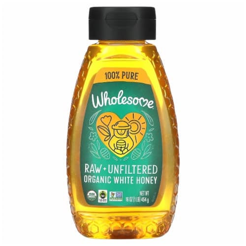 Wholesome Sweeteners Honey Wht Raw Unfltrd Sqz