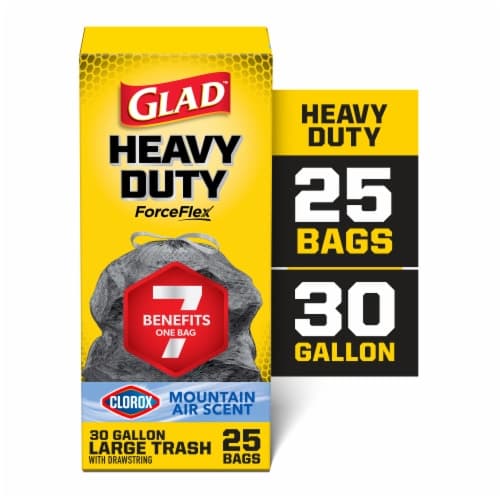Glad Forceflex With Clorox Large Drawstring Trash Bags Mountain Air Scent