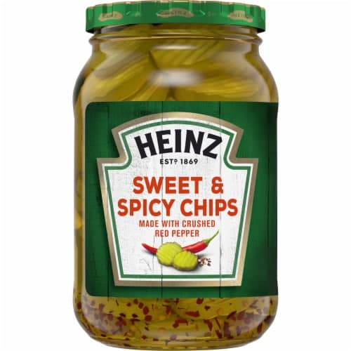 Heinz Sweet & Spicy Pickle Chips With Crushed Red Pepper, Oz Jar