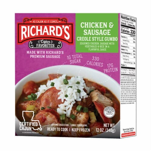 Richards Cajun Style Favorites Chicken & Sausage Gumbo, Single Serve Bowl