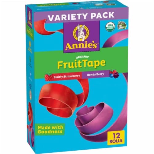 Annies Homegrown Really Peely Fruit Tape Organic Variety Pack 6 Strawberry 6 Berry