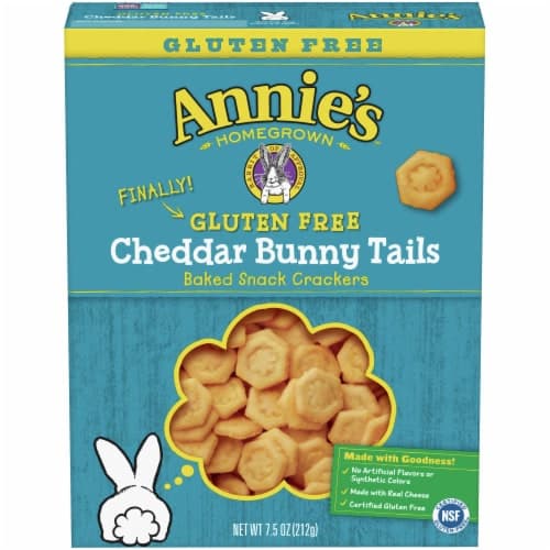 Annies Snack Crackers, Baked, Cheddar Bunny Tails