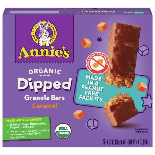 Annie'S Organic Dipped Granola Bars Caramel