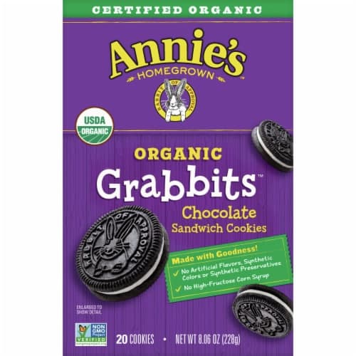 Annies Grabbits Organic Chocolate Sandwich Cookies