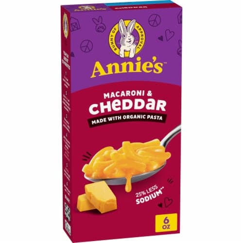 Annies Homegrown Macaroni & Cheese 25% Less Sodium Classic Mild Cheddar Box