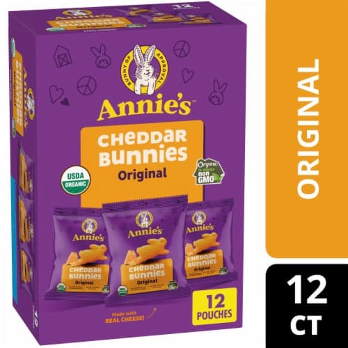 Annies Homegrown Cheddar Bunnies Crackers Organic Baked Snack