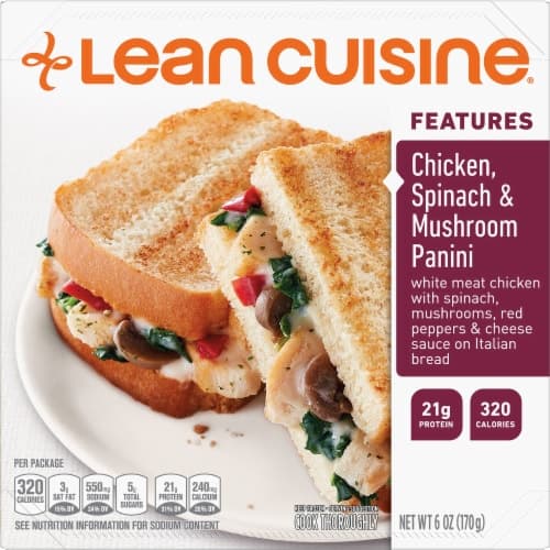 Lean Cuisine Features Panini, Chicken, Spinach & Mushroom
