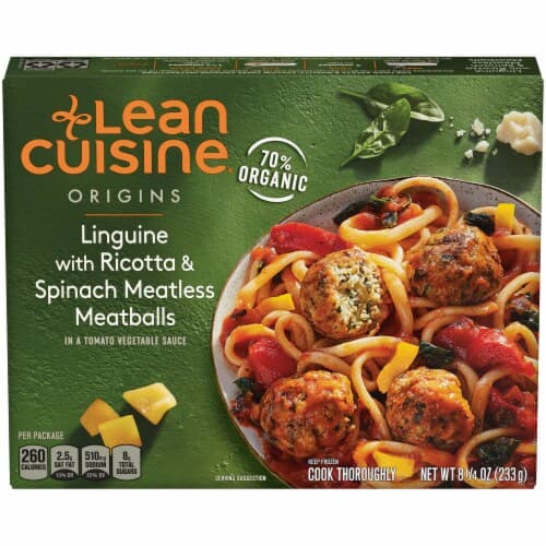 Lean Cuisine Origins Linguine With Ricotta & Spinach Meatless Meatballs, In A Tomato Vegetable Sauce