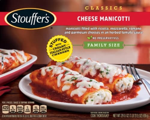 Stouffers - Family Size Cheese Manicotti Gpi - Centralia 29  ( 