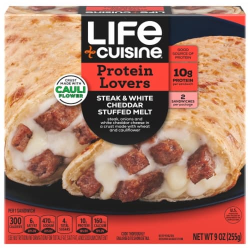 Life Cuisine Steak And White Cheddar Cauliflower Crust Sandwich  Meal