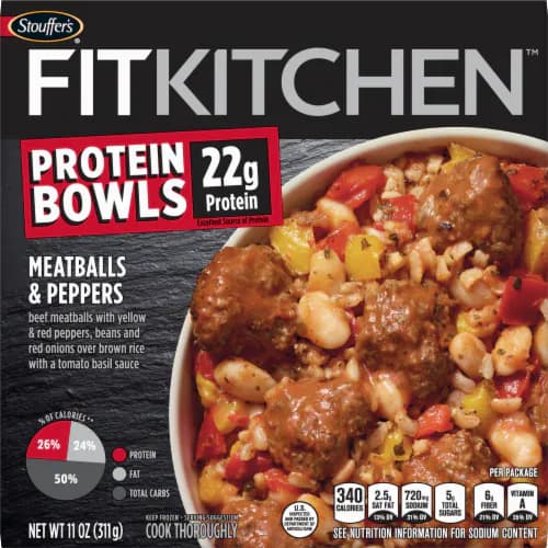 Stouffer'S Fit Kitchen Protein Bowls, Meatballs & Peppers