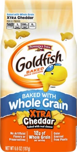 Goldfish, Snack Crackers, Whole Grain, Xtra Cheddar, Baked